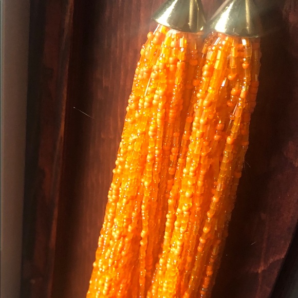 Multi-strand Orange Seed-bead Necklace - Picture 4 of 5